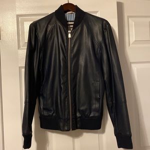 Navy Zara Synthetic leather jacket size US M